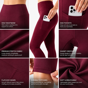 Leggings de yoga capri personnalisés pour femmes, taille haute, extensibles dans 4 directions, avec poches latérales, respirants et anti-humidité pour le fitness - Product Image 3