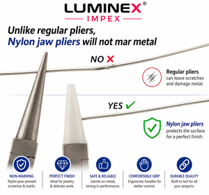 LUMINEX IMPEX LUB=113 <b>Long</b> <b>Nose</b> Stainless Steel Lightweight Smooth Work Jewelry Making Polishing Pliers for Bracelet Making DIY - Product Image 2
