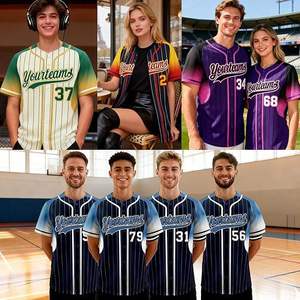 Maillot de baseball vert personnalisé en Spandex/Coton/Bambou, séchage rapide, respirant, avec nom et numéro d'équipe personnalisés, impression par sublimation, boutonnière - Product Image 5