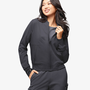 Nuevo Diseño de Blusa Larga de Hospital para Mujer, a la Moda, Personalizada, Lisa, Ajustada, con Cremallera Completa, 72% Poliéster/21% Rayón/7% Elastano, Tejido Twill - Product Image 2