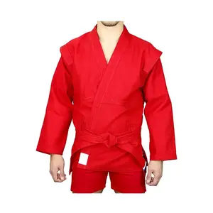 サンボベルトジャケットとショートパンツを使用した特注カラーの格闘技サンボユニフォーム綿100%