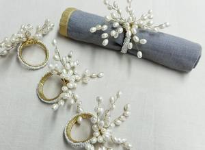 Anillos para Servilletas con Cuentas de Perlas - Product Image 2