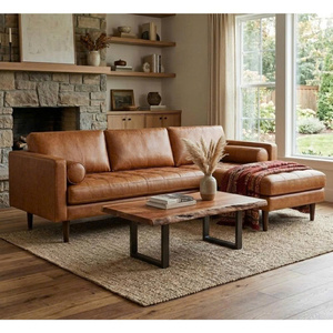 Contemporary L Shape Sectional <b>Sofa</b> with Chaise Lounge Premium Upholstered Couch Minimalist Living Room Furniture OEM Custom - Product Image 1