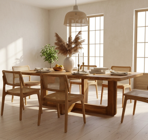 Mesa de Comedor Moderna Kiya, Cómoda y Elegante, Muebles de Teca Sólida de Primera Calidad para Hogar de Lujo, Restaurante y Uso en Exteriores - Product Image 6