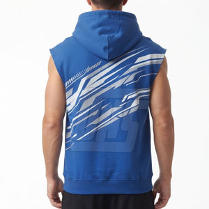 Hoodies sans manches décontractés pour hommes, en coton, à capuche, surdimensionnés, pour la gym, l'entraînement, le sport, le streetwear, vêtements respirants - Product Image 4