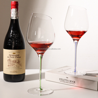 Bar mariage soufflé à la main cristal couleur unie tige inclinée verres à vin transparents