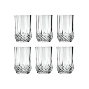 Ensemble de 6 verres à eau en cristal avec base diamantée pour eau, jus, boissons gazeuses, design classique, transparent, paroi simple, lot de 6 - Product Image 3