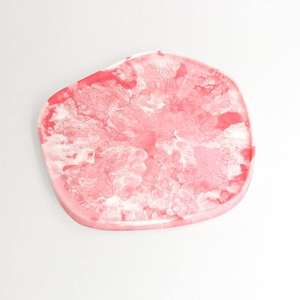 Assiette à salade en résine effet marbre Aqua Swirl, élégante corbeille à fruits, plateau de vanité pour la maison, plat durable pour bijoux et parfums - Product Image 4