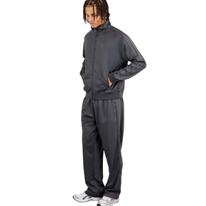 Men's Two Piece Tracksuit Turn Down Collar Full Zip Sweatshirt Pockets Elastic Waist Wide Leg <b>Trousers</b> Relaxed Casual Lounge Set - Product Image 5