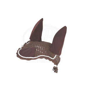 Horse Breathable <b>Fly</b> Veil Bonnet Cotton <b>Net</b> with Piping Lycra Ear and Nose Protection - Product Image 2