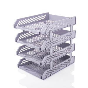 Modern 4 Tier <b>Foldable</b> Convertible Extendable Plastic Document Tray <b>Desk</b> Storage Organizer Slanted File Holder for Office Home - Product Image 1