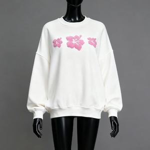 Nueva Llegada Sudadera de Felpa de Primera Calidad con Bordado Chenille para Mujer, Algodón Suave, Corte Regular, Cuello Redondo, Ropa de Invierno - Product Image 1