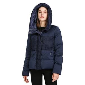 <b>Navy</b> Blue Hooded Puffer <b>Jacket</b> With Quilted Design Zipper Closure Windproof Winter Coat Regular Fit Casual Style - Product Image 6