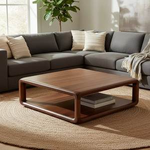Mesa de Centro Moderna de Madera de Teca, Mesa Baja Minimalista Estilo Japandi, Mesa de Centro de Teca Sólida para Sala de Estar - Product Image 1