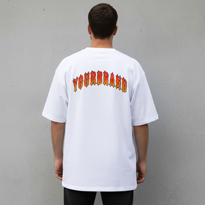 OEM Custom Screen Printed Logo Men's Heavyweight 100% Cotton Solid white color Eco-Friendly Oversized Baggy Fit <b>hip</b> hop man tee - Product Image 5