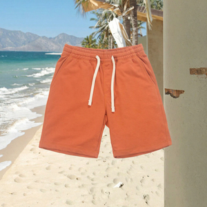 Shorts Bermuda décontractés pour hommes, taille mi-haute, en coton, avec cordon de serrage et poches, couleur unie, tissu tricoté respirant - Product Image 4