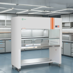 Nouvelle cabine à flux laminaire certifiée CE de classe 100 à flux d'air vertical avec table de travail en acier inoxydable et conception mobile - Product Image 1