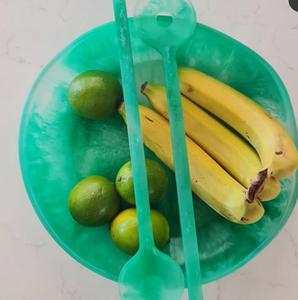 Decorative handmade resin <b>salad</b> <b>server</b> for kitchen use colorful long handled glossy luxury cutlery for dessert serving - Product Image 1