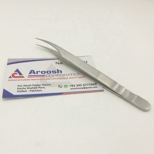 Pince à épiler d'extension de cils professionnelle Dumont en acier inoxydable de haute qualité Logo personnalisé pointu Vente en gros Argent isolé - Product Image 5