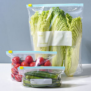 LDPE Plastic Slider Zipper Freezer Food Storage Bags Pouches Fridge Keep <b>Fresh</b> Sealed Fruit <b>Vegetable</b> Self Sealing Bag - Product Image 1