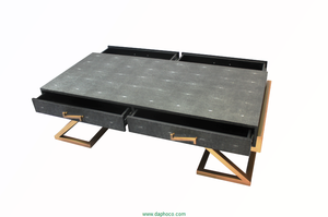 Table basse en faux raphia shagreen de nouvelle conception DPC FS200 en provenance du Vietnam, plateaux de service - Product Image 3