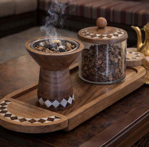 Ensemble de brûleurs d'encens en bois Bakhoor avec encens indien à l'anis étoilé et au bois de santal - Vente en gros directe d'usine - Product Image 3