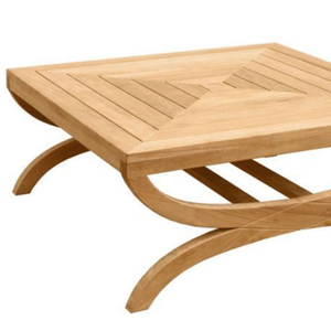 Table carrée en teck au design minimaliste moderne, durable et adaptée au salon ou à la terrasse - Product Image 2