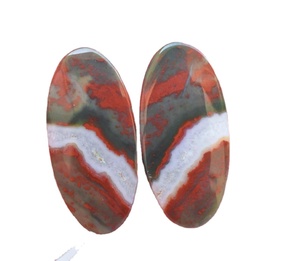 Par de gemas de piedra Natural en sangre, forma de mezcla, cabujones de piedra arterial combinados, par de gemas sueltas, par de joyería - Product Image 1