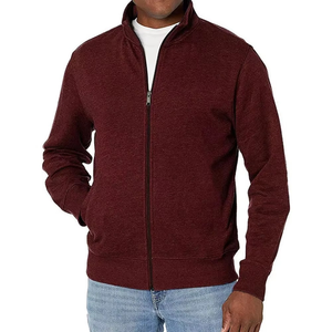 Sweat-shirt à col rond pour homme, 100 % coton, résistant, avec logo personnalisé, design uni, en polaire thermique, fermeture éclair, vêtements d'hiver - Product Image 5