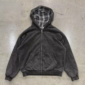 Vente en gros de sweats à capuche zippés en coton épais, style streetwear oversize, fournisseur de sweats à capuche personnalisés en gros - Product Image 1