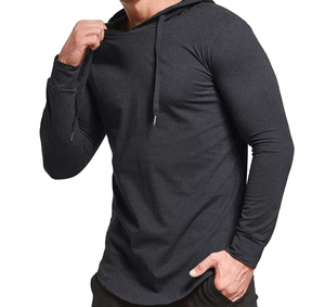 Men's Hooded Sweatshirt Solid Color Casual Autumn Wear Long Sleeve Pullover 100% Polyester <b>Knitted</b> Breathable Premium quality - Product Image 6