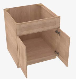 Armoire de cuisine à double porte Shaker avec base en bois grainé B27, modulaire RTA - Product Image 3