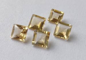 พลอยซิทรินธรรมชาติคุณภาพสูง รูปทรงสี่เหลี่ยมเจียระไนแบบเหลี่ยมคม ขนาดมาตรฐาน ขายส่งสำหรับทำเครื่องประดับ - Product Image 2