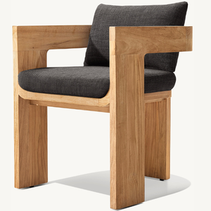 Chaise individuelle en teck avec mousse souple, style moderne et épuré, idéale pour l'extérieur et durable – Offre spéciale - Product Image 4