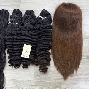 Wholesale <b>Brown</b> and Natural Black Vietnamese Human Hair Natural Straight Hair Glueless Lace Closure Raw Vietnamese Hair HD <b>Wigs</b> - Product Image 5