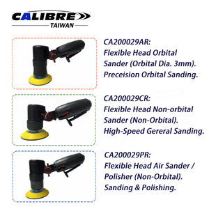 เครื่องขัดกระดาษทรายลมแบบหัวโค้งยืดหยุ่น TAIWAN CALIBRE พร้อมแผ่นขัดแบบตะขอขนาด 2 นิ้ว - Product Image 5