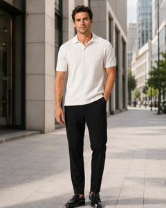 Camiseta Polo Blanca de Punto para Hombre, Manga Corta, Textura Acanalada, Suave, Informal, para Oficina, Proveedor OEM Personalizado, Venta al Por Mayor - Product Image 6