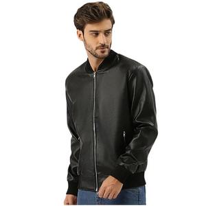 Veste Homme en Cuir Uni Style Bomber pour Printemps, Vente Chaude, Prix de Gros Usine, Veste Décontractée Grande Taille pour Homme - Product Image 4