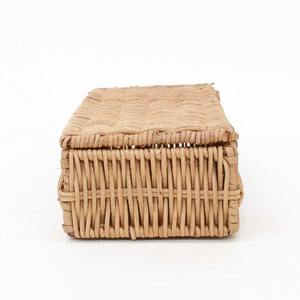 Cajas de ratán para un almacenamiento elegante y decorativo, caja con tapa trenzada a mano, organizador de cestas, suministro directo de fábrica. - Product Image 5