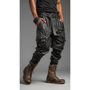 Pantalones de Motociclista Clásicos de Cuero PU para Hombre, Estilo Urbano, Protección UV, Transpirables, Jeans de Alta Calidad - Product Image 5