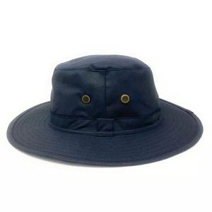 Chapeau Bob Unisexe en Cuir Bleu Marine Couleur Unie à Large Bord Pliable Décontracté pour l'Extérieur avec Bouton VANEK INTERNATIONAL pour Adultes Été - Product Image 3