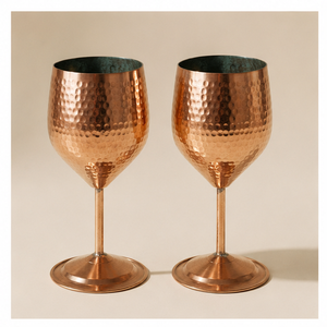 Wholesale Handcrafted Pure Copper <b>Wine</b> <b>Goblet</b> Set Antique Hammered Finish Metal <b>Wine</b> Glasses For Luxury Barware Restaurants Use - Product Image 5