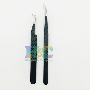 Wholesale Professional Anti-Magnetic Stainless Steel <b>Lash</b> Tweezers 90 Degree Pointed Smooth Texture Customized Color <b>Lash</b> - Product Image 2
