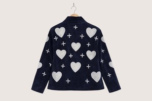 เสื้อแจ็คเก็ตกำมะหยี่ปักลายหัวใจมีซิป คอตั้ง แขนยาว เสื้อคลุมลำลองสำหรับผู้ใหญ่ ใส่ในฤดูหนาว - Product Image 2