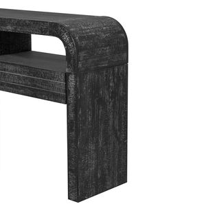TREXM 52'' <b>Antique</b> Black Console Table with 2 Large Drawers Retro Curved <b>Sofa</b> Table for Entryway Living Room Hallway Entrance - Product Image 3