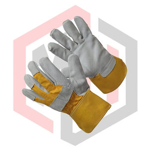 Gants de travail en cuir de vache, tissu jaune, antistatiques, sans silicone, souples, flexibles, respirants, durables, confortables, pour la lutte contre les incendies - Product Image 4