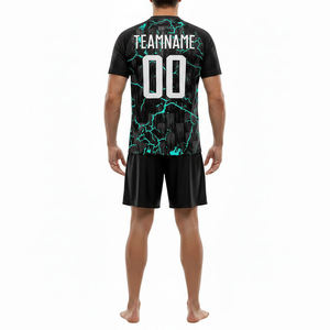 Uniforme de Fútbol Personalizado Sublimado, Camiseta y Pantalones Cortos para Hombre, Uniforme de Equipo de Fútbol, Poliéster Transpirable, Logotipo, Nombre y Número Personalizados - Product Image 3