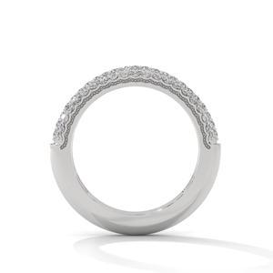 Anillo de Eternidad de Oro Blanco con Moissanita, Corte Redondo, Engaste Pavé, Joyería de Boda para Mujer - Product Image 3