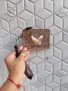 Nouveau Portefeuille Court Femme en Cuir Véritable 2026, Porte-Cartes ATM Élégant, Pochette à Monnaie, Motif Floral Gravé à la Main - Product Image 4