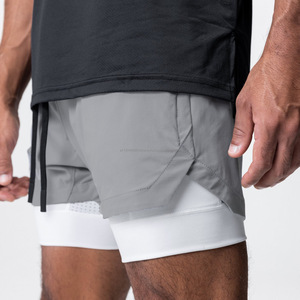 2025 nueva llegada verano logotipo personalizado gimnasio deporte desgaste Fitness pantalones cortos atléticos 2 en 1 pantalones cortos deportivos para hombres - Product Image 4
